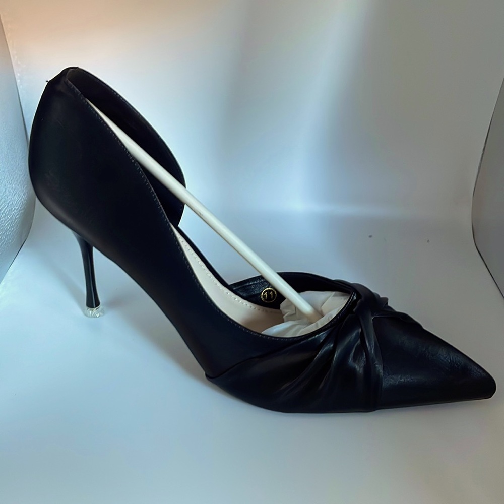 NEW Pearlescent Pointed Toe Pumps Twist Knot, black, sexy, Stiletto, wedding 11